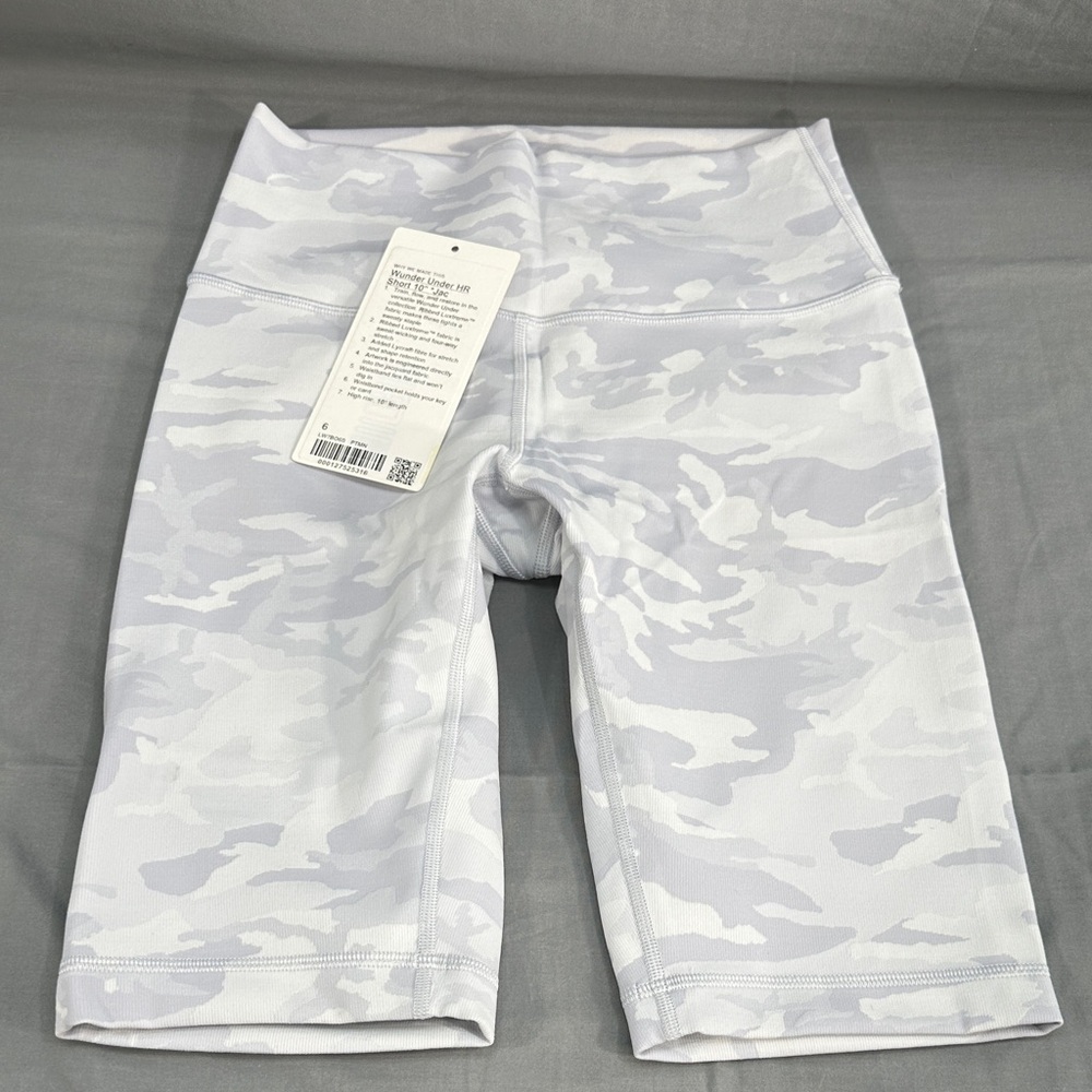 Lululemon Wunder Under HR 10" Shorts Camo Ribbed Jac Size 6